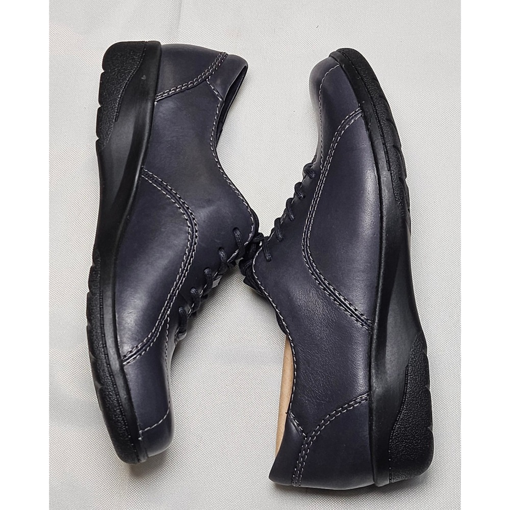 Clarks Collection Navy Blue Leather Lace Up Oxford Shoes Women Size 5.5 US - Picture 3 of 11